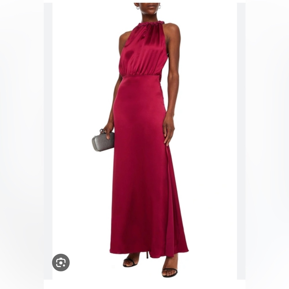 New with tags Les Heroines Satin Crepe Gown in Magenta